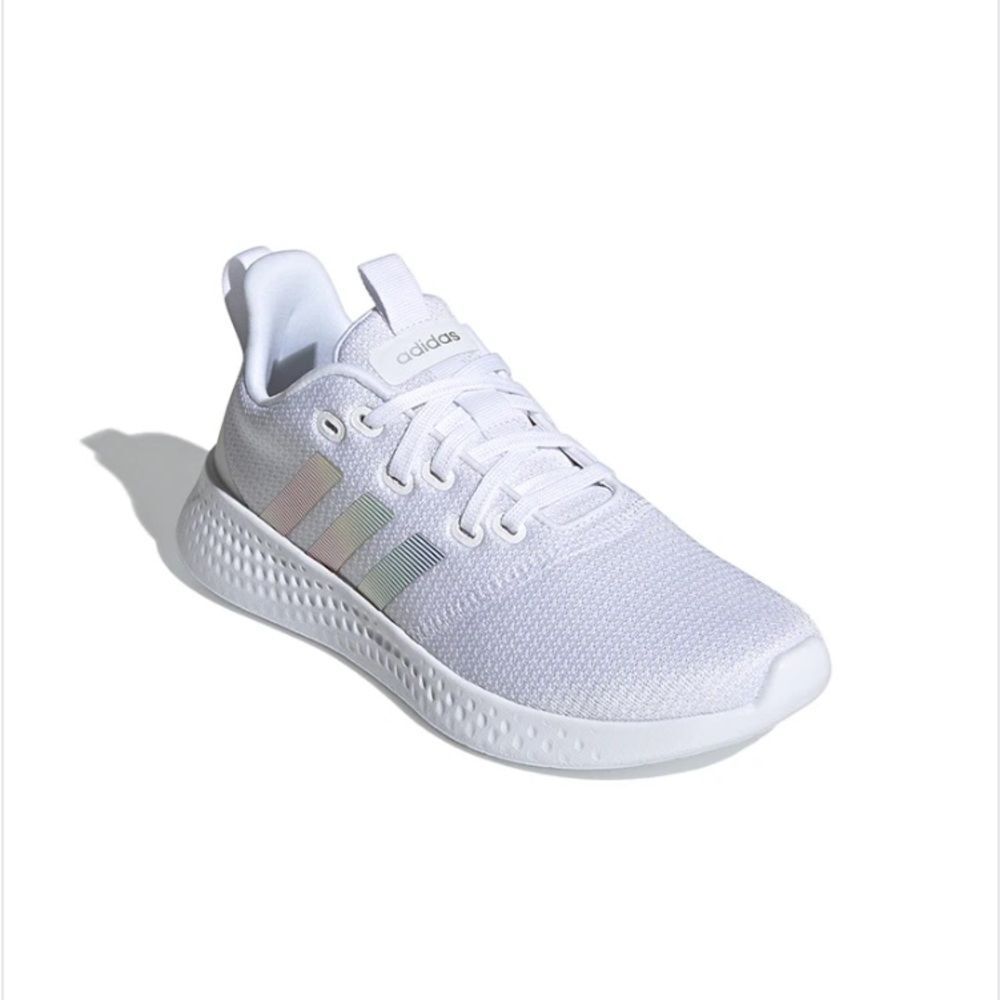 Adidas White Sneakers with Rainbow Details